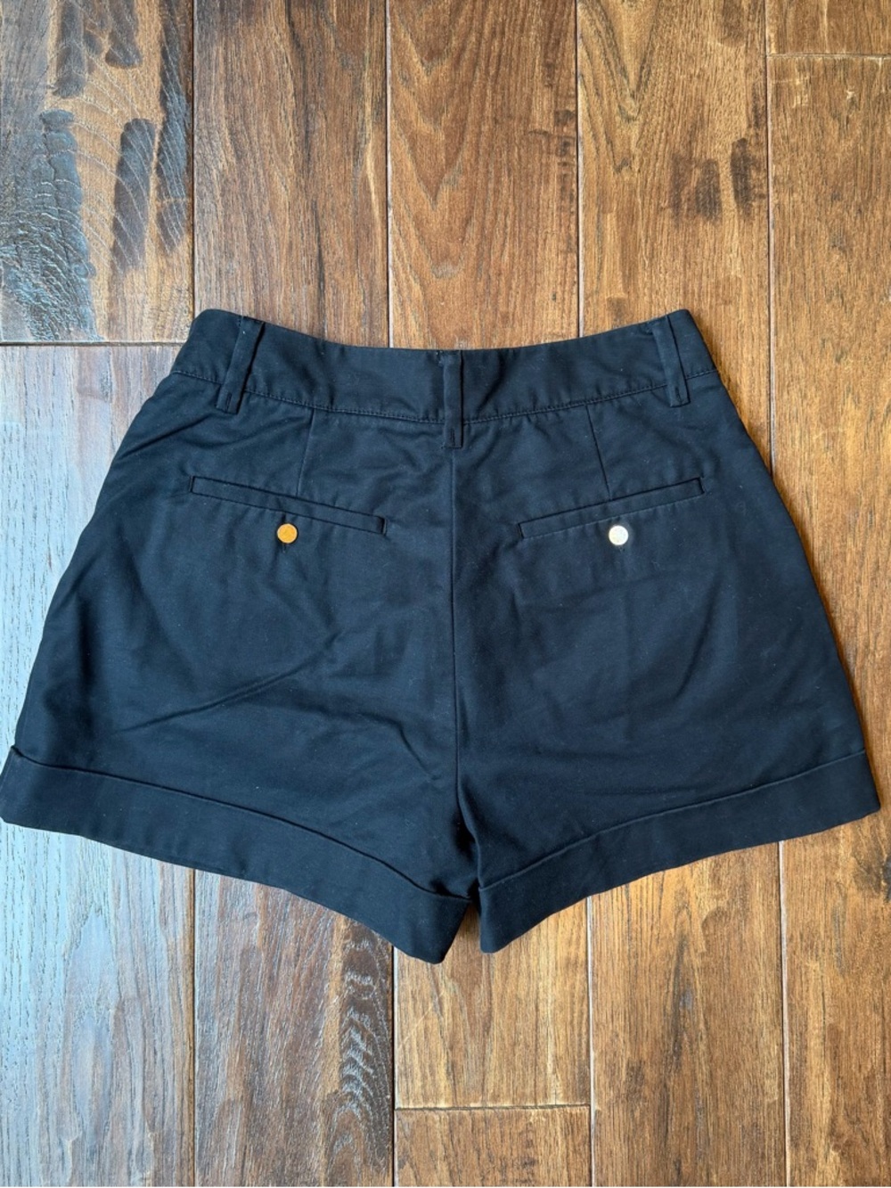 H&M Tailored Black Chino Shorts with Gold Buttons - Picture 3 of 7